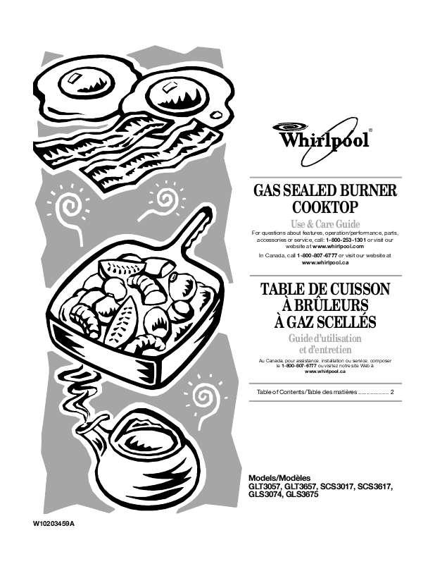 Guide utilisation  WHIRLPOOL GLS3074  de la marque WHIRLPOOL