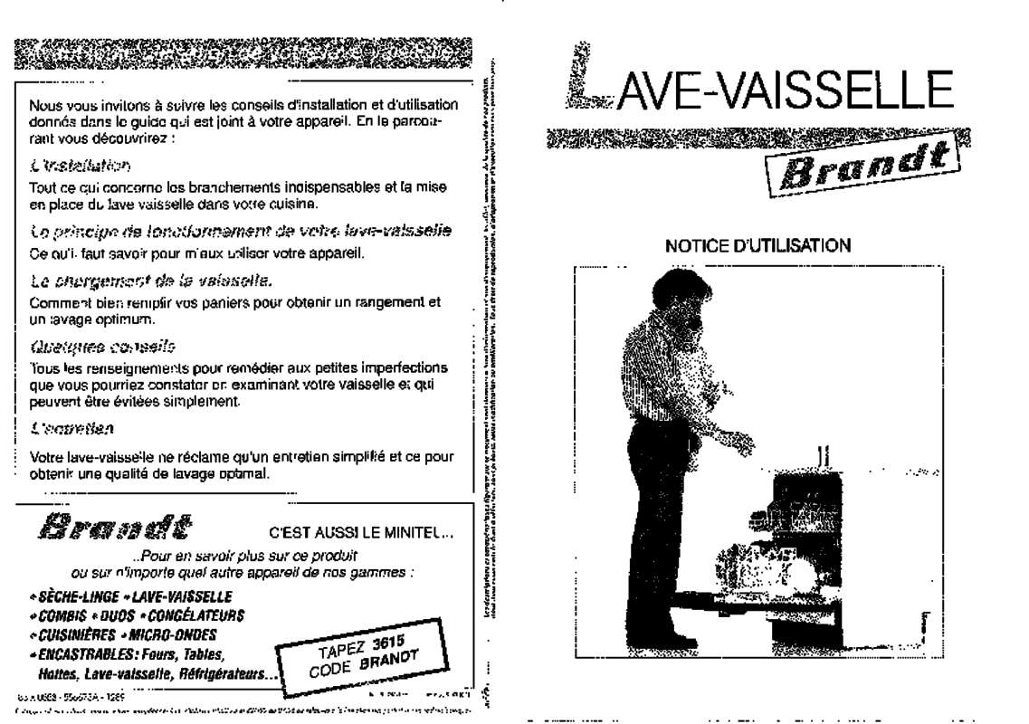 Guide utilisation  BRANDT MLV26  de la marque BRANDT