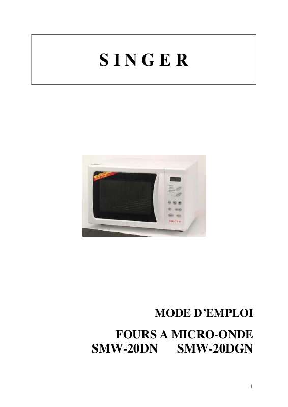 Guide utilisation SINGER SMW 20 DGN  de la marque SINGER