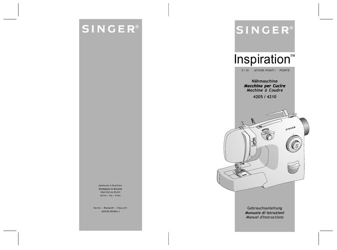 Guide utilisation SINGER INSPIRATION 4210  de la marque SINGER