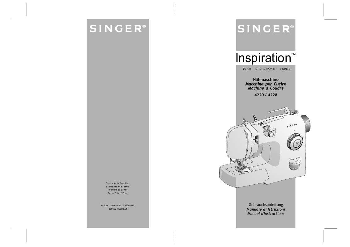 Guide utilisation SINGER INSPIRATION 4228  de la marque SINGER
