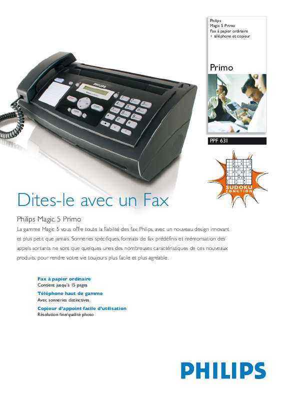 Guide utilisation SAGEM PPF 631  de la marque SAGEM