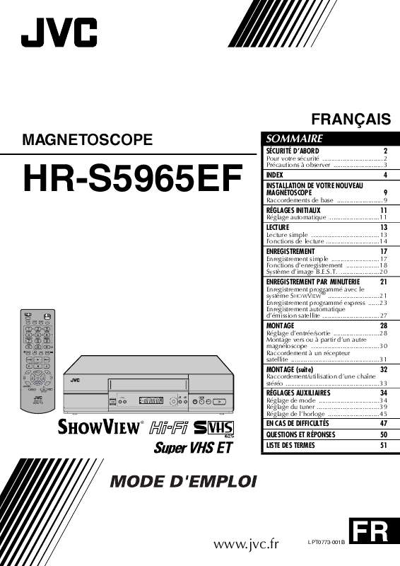 Guide utilisation  JVC HR-S5965EF  de la marque JVC