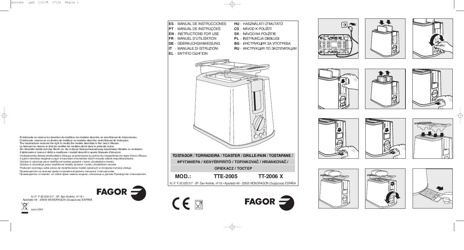 Guide utilisation  FAGOR TTE-2005  de la marque FAGOR