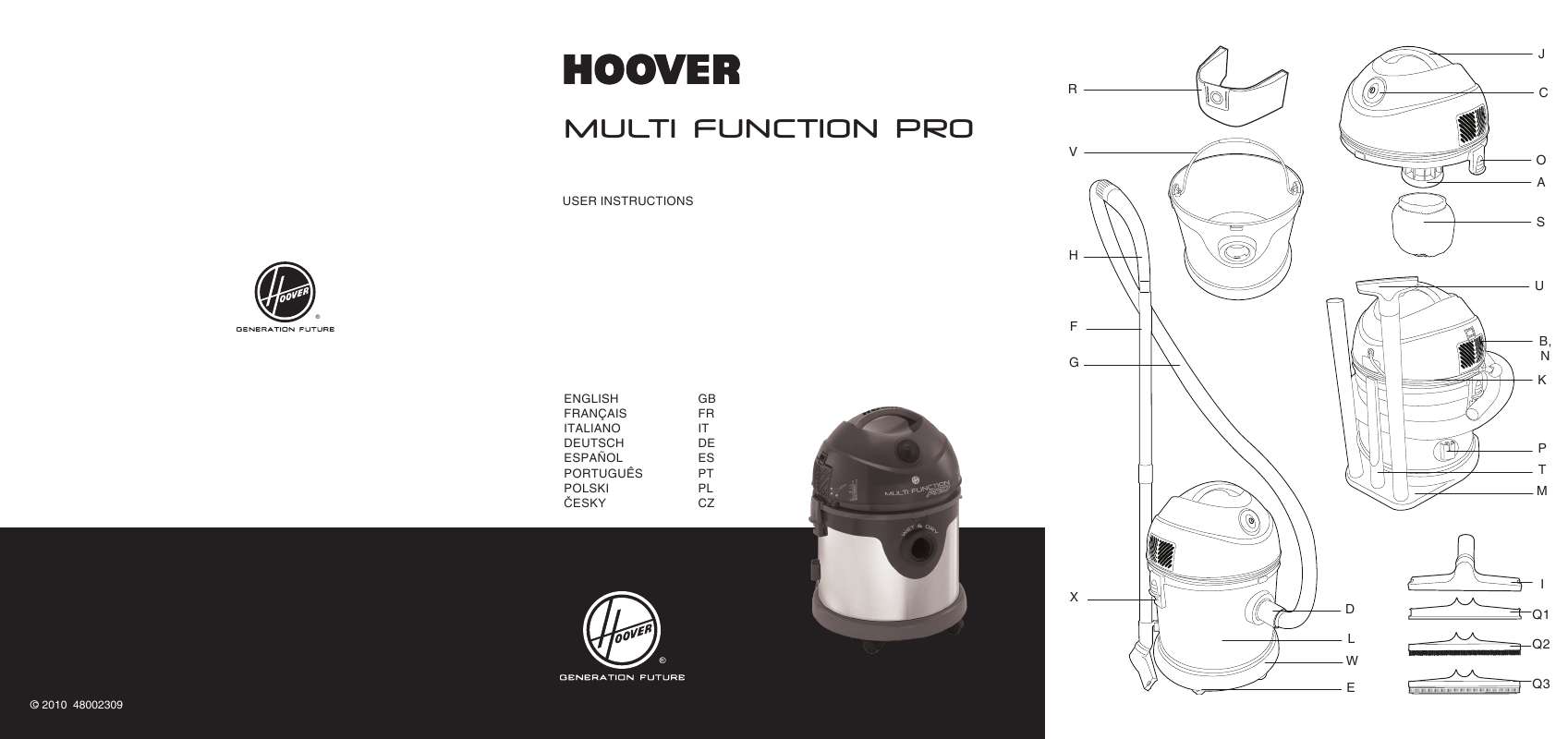 Guide utilisation  HOOVER SX 9760  de la marque HOOVER