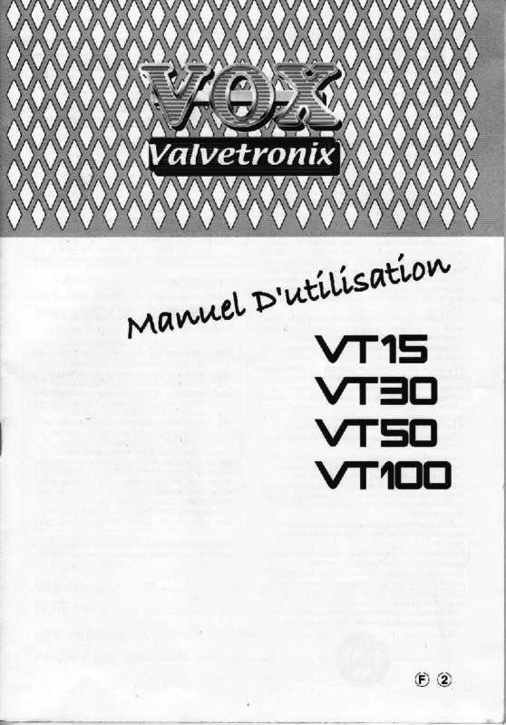 Guide utilisation  VOX VALVETRONIX VT100  de la marque VOX
