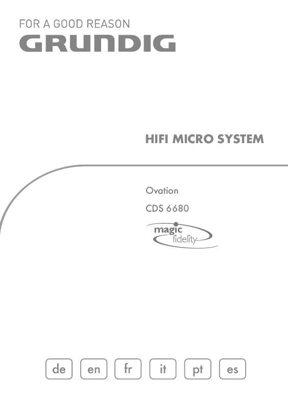 Guide utilisation  GRUNDIG CDS 6680 USB OVATION  de la marque GRUNDIG