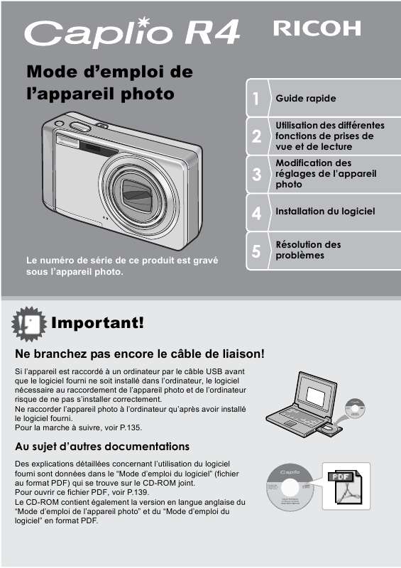 Guide utilisation RICOH CAPLIO R4  de la marque RICOH