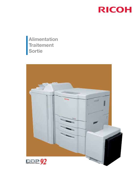 Guide utilisation RICOH DDP 92  de la marque RICOH