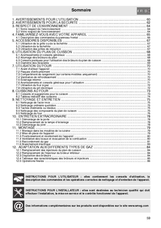 Guide utilisation SMEG C91GVXI-1  de la marque SMEG