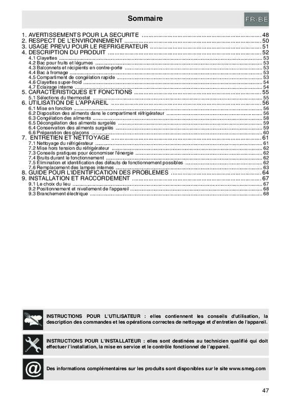 Guide utilisation SMEG FAB50RAX-1  de la marque SMEG