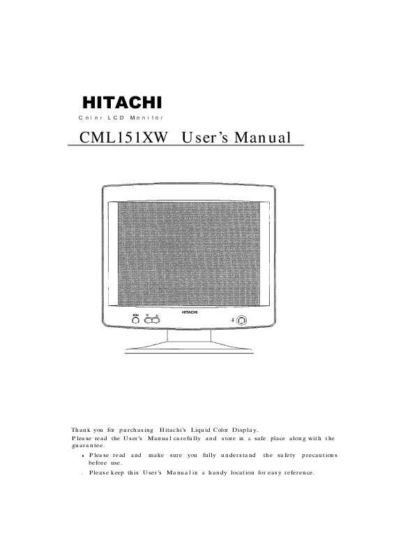 Guide utilisation  HITACHI CML151XW  de la marque HITACHI