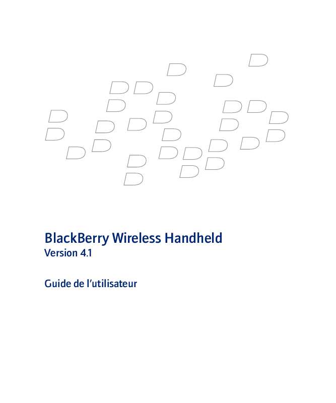 Guide utilisation BLACKBERRY 8707 WIRELESS HANDHELD  de la marque BLACKBERRY