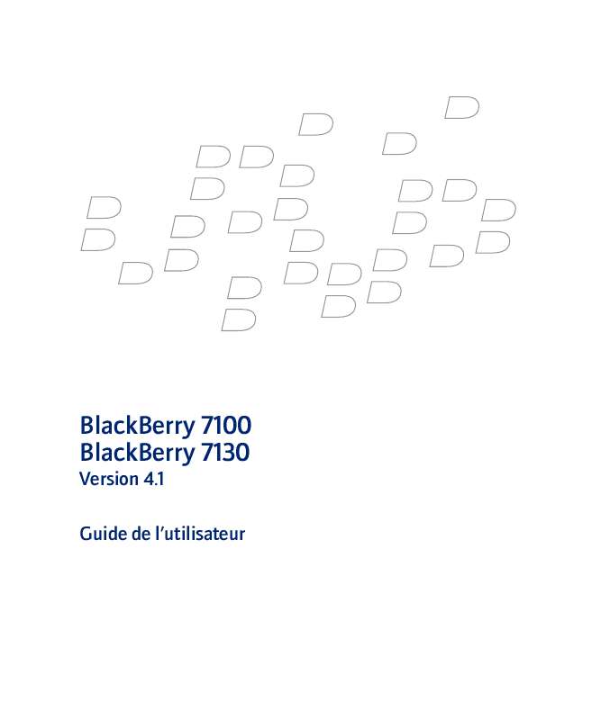 Guide utilisation BLACKBERRY 7130  de la marque BLACKBERRY