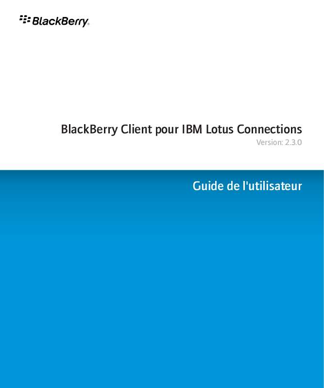 Guide utilisation BLACKBERRY CLIENT POUR IBM LOTUS CONNECTIONS  de la marque BLACKBERRY