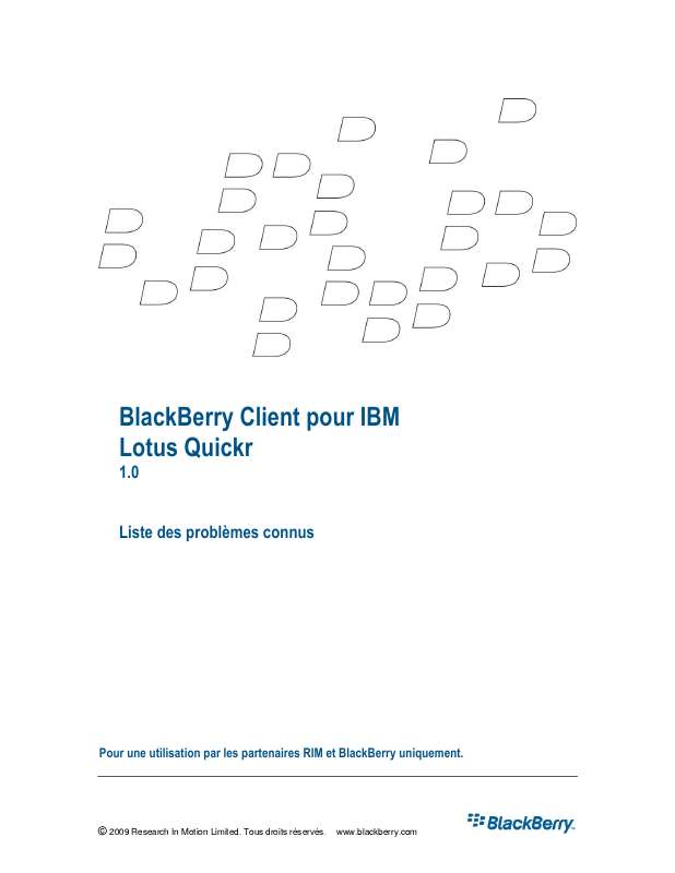 Guide utilisation BLACKBERRY CLIENT POUR IBM LOTUS QUICKR-044  de la marque BLACKBERRY