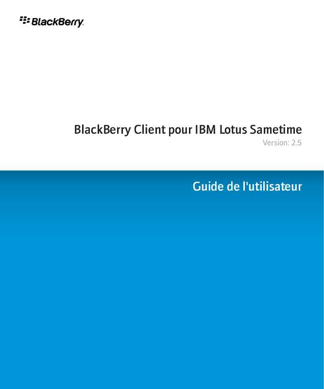 Guide utilisation BLACKBERRY CLIENT POUR IBM LOTUS SAMETIME  de la marque BLACKBERRY