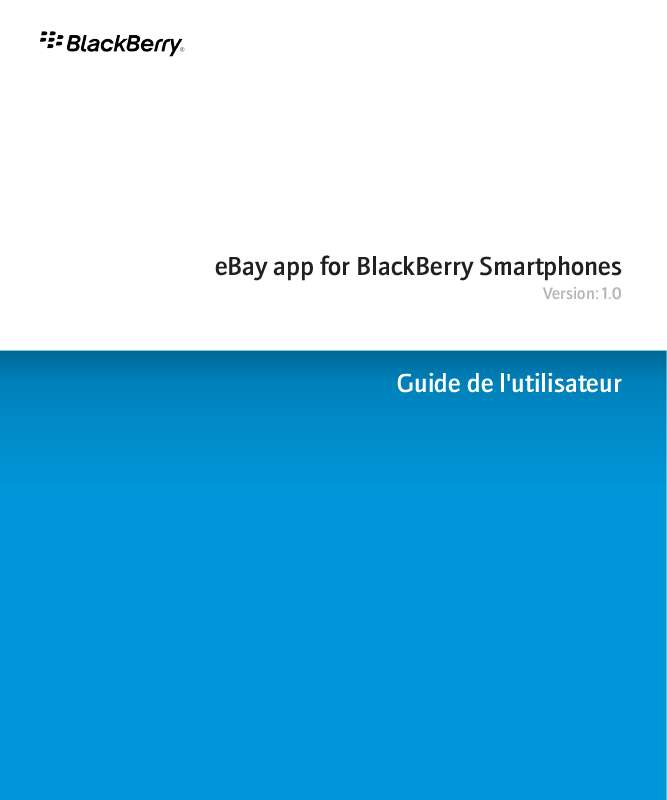Guide utilisation BLACKBERRY EBAY APP FOR BLACKBERRY SMARTPHONES  de la marque BLACKBERRY