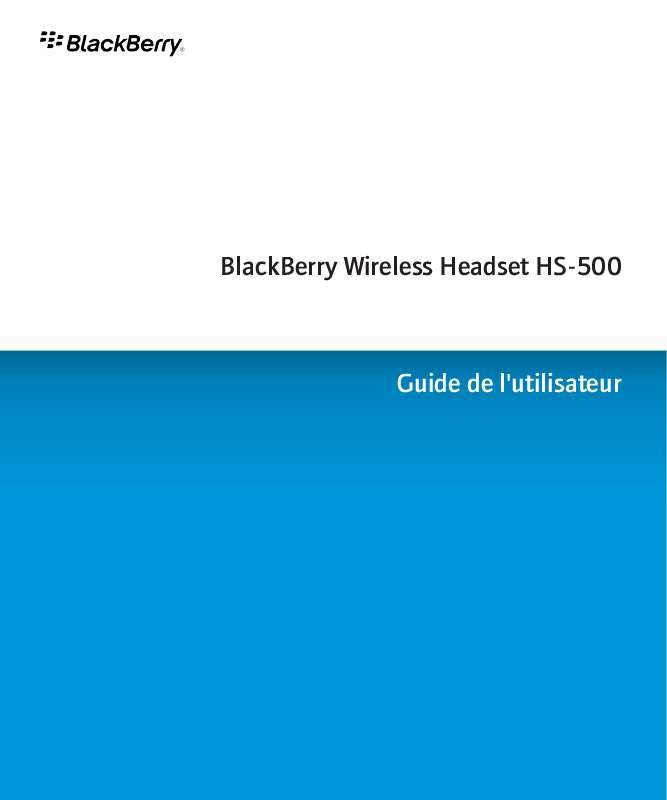 Guide utilisation BLACKBERRY HS-500  de la marque BLACKBERRY