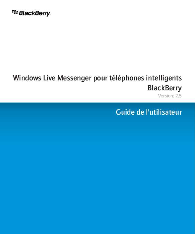 Guide utilisation BLACKBERRY WINDOWS LIVE MESSENGER  de la marque BLACKBERRY