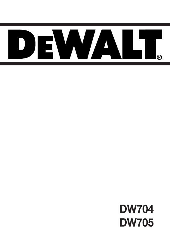 Guide utilisation DEWALT DW704  de la marque DEWALT