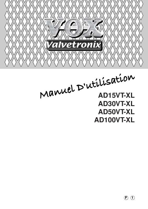 Guide utilisation  VOX AD100VT-XL  de la marque VOX