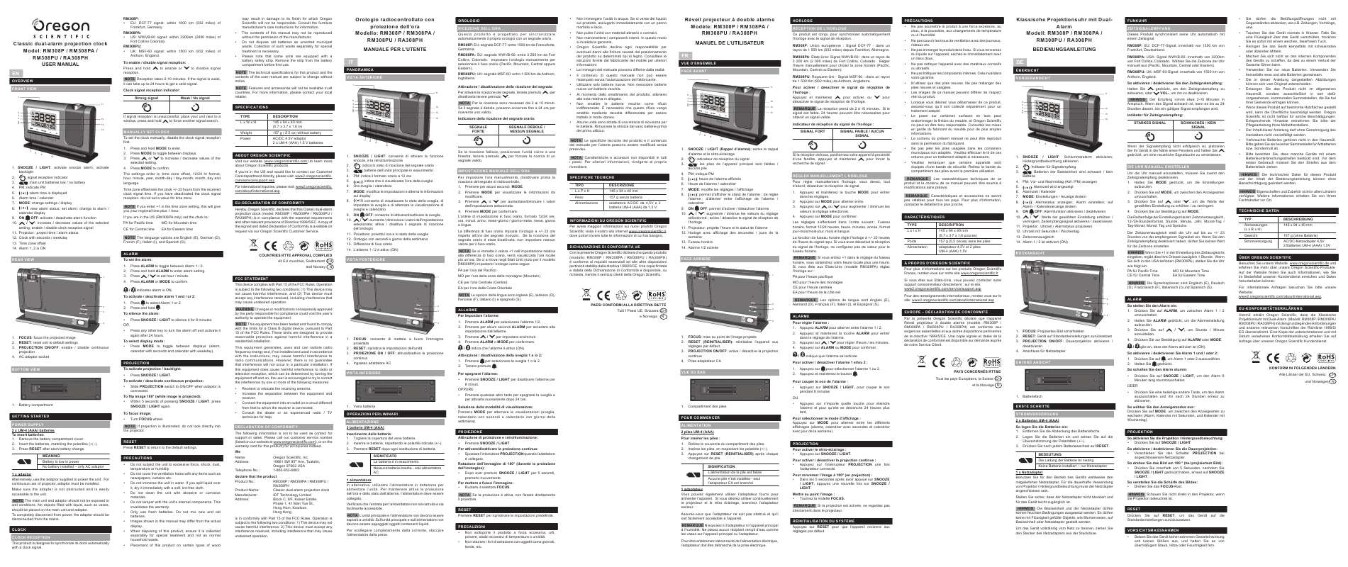 Guide utilisation  OREGON RA308PH  de la marque OREGON