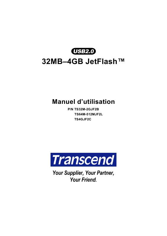 Guide utilisation TRANSCEND TS128MJF2L  de la marque TRANSCEND