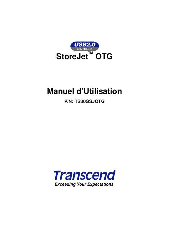 Guide utilisation TRANSCEND TS30GSJOTG  de la marque TRANSCEND