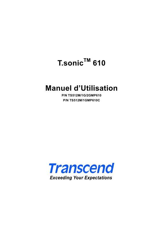 Guide utilisation TRANSCEND TS512MMP610  de la marque TRANSCEND