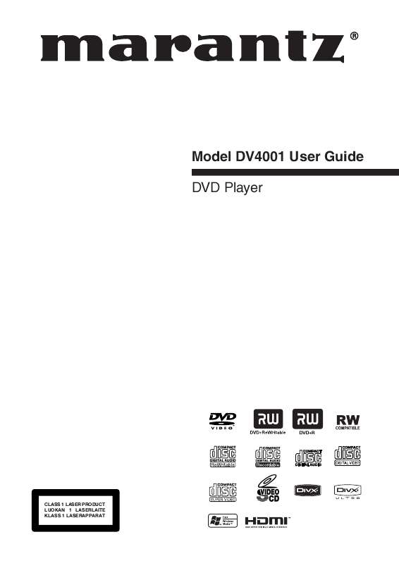 Guide utilisation MARANTZ DV4001P  de la marque MARANTZ