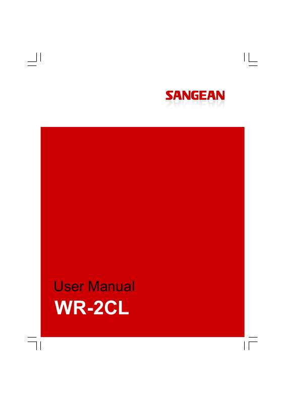 Guide utilisation  SANGEAN WR-2CL  de la marque SANGEAN