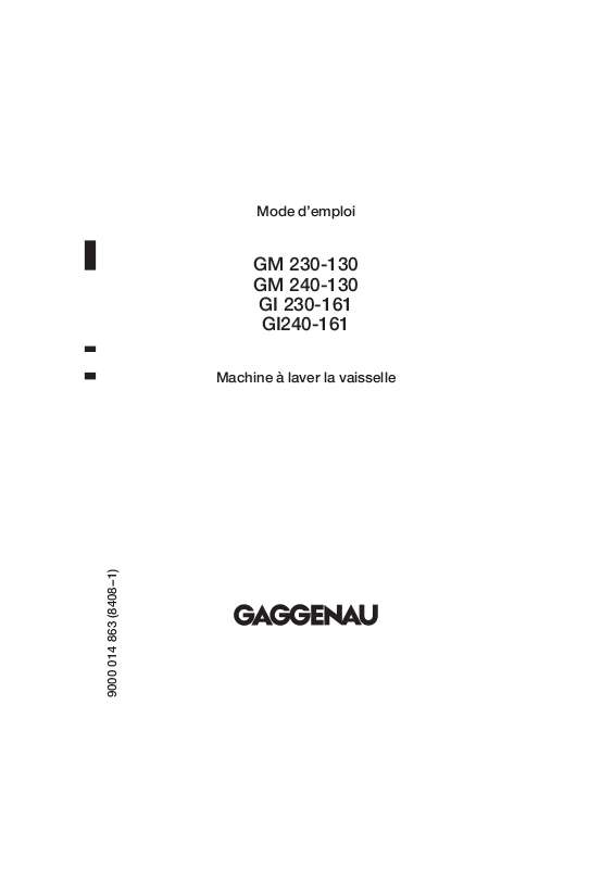 Guide utilisation GAGGENAU GM240130 de la marque GAGGENAU