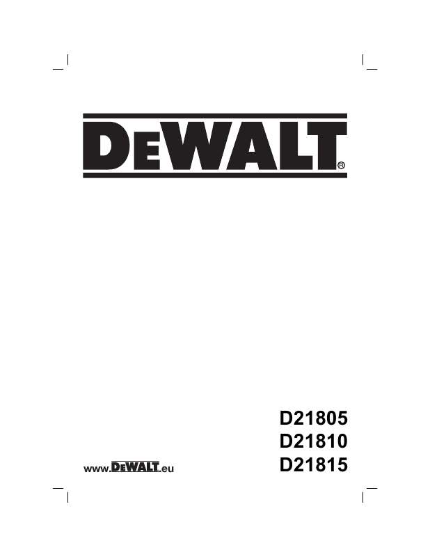 Guide utilisation DEWALT D21805KS  de la marque DEWALT