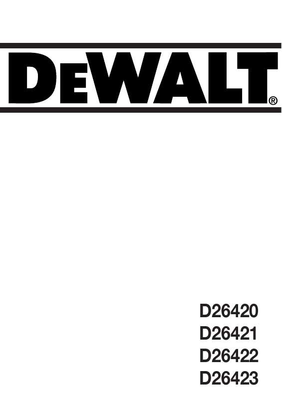 Guide utilisation DEWALT D26421  de la marque DEWALT