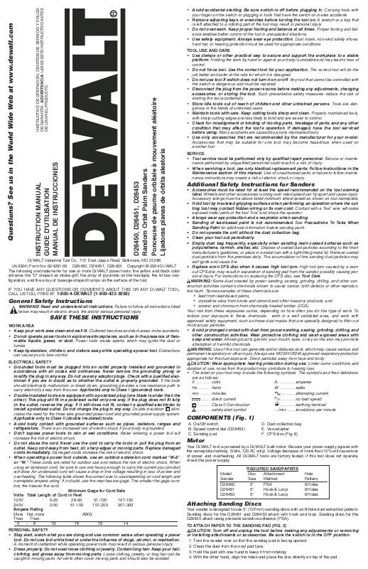 Guide utilisation DEWALT D26450  de la marque DEWALT