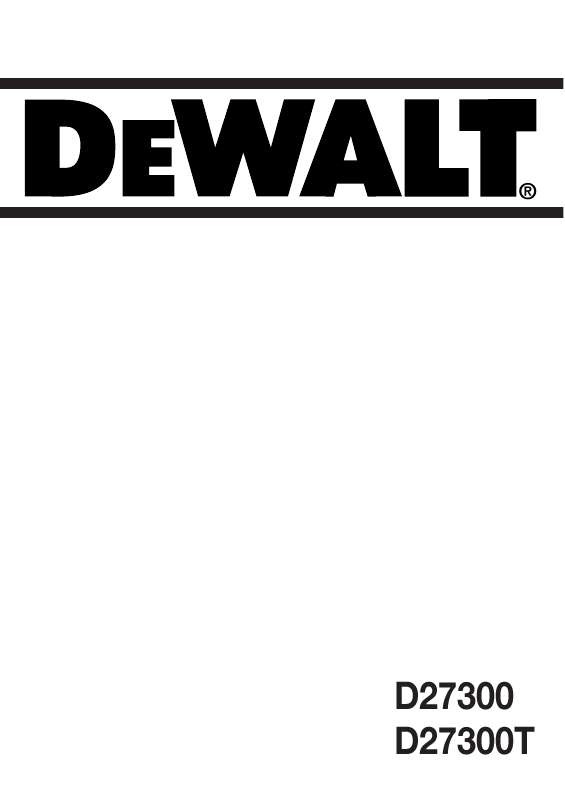 Guide utilisation  DEWALT D27300T  de la marque DEWALT
