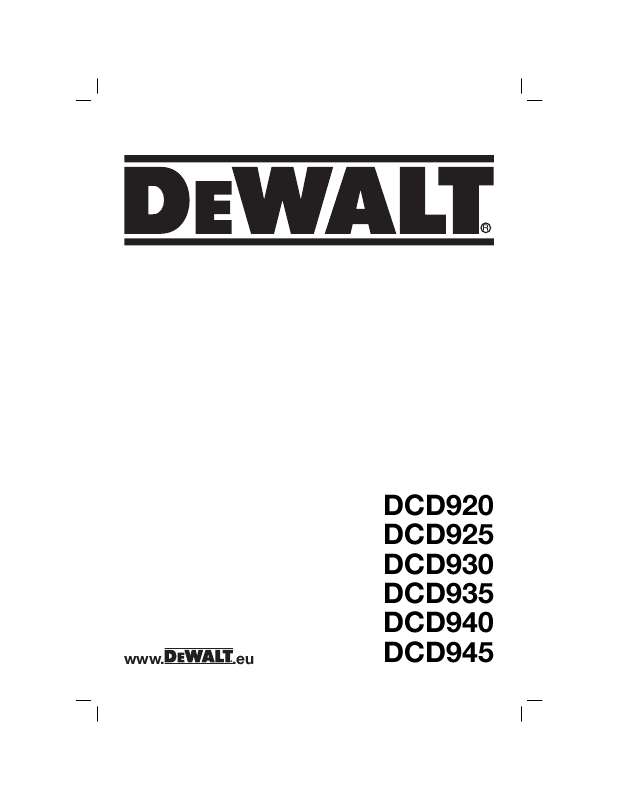 Guide utilisation DEWALT DCD920KX  de la marque DEWALT