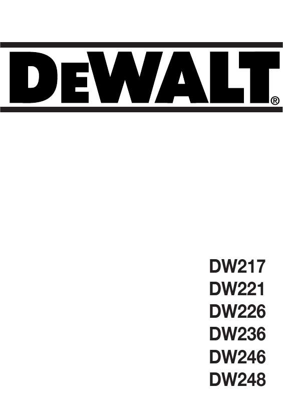Guide utilisation DEWALT DW248  de la marque DEWALT