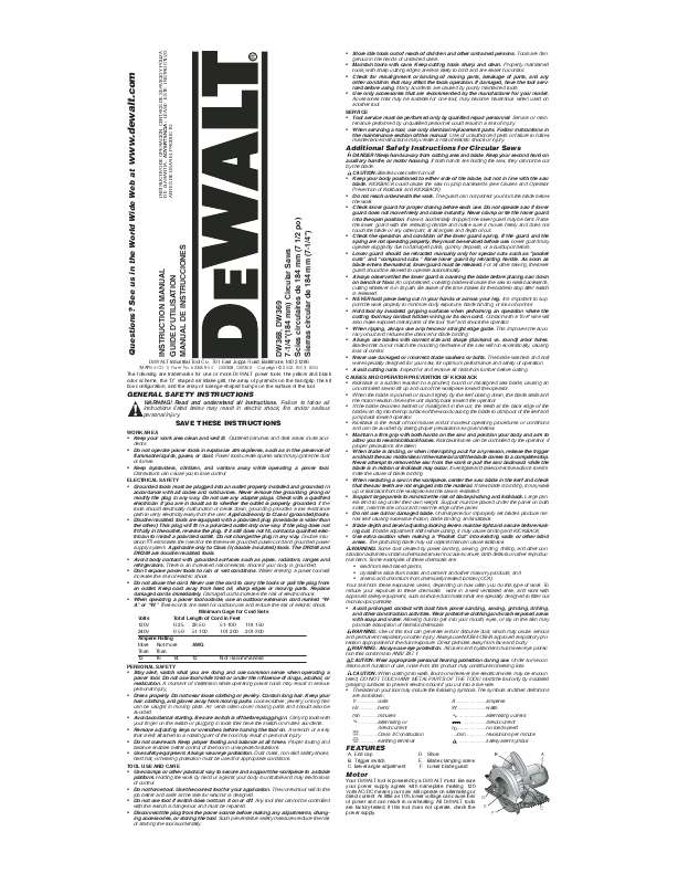 Guide utilisation DEWALT DW367  de la marque DEWALT
