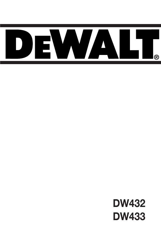 Guide utilisation DEWALT DW433K  de la marque DEWALT