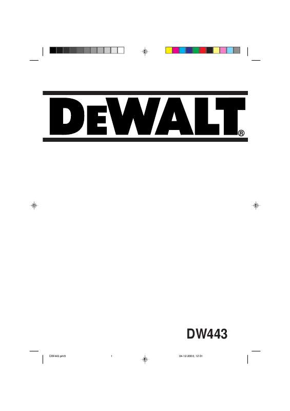 Guide utilisation DEWALT DW443  de la marque DEWALT