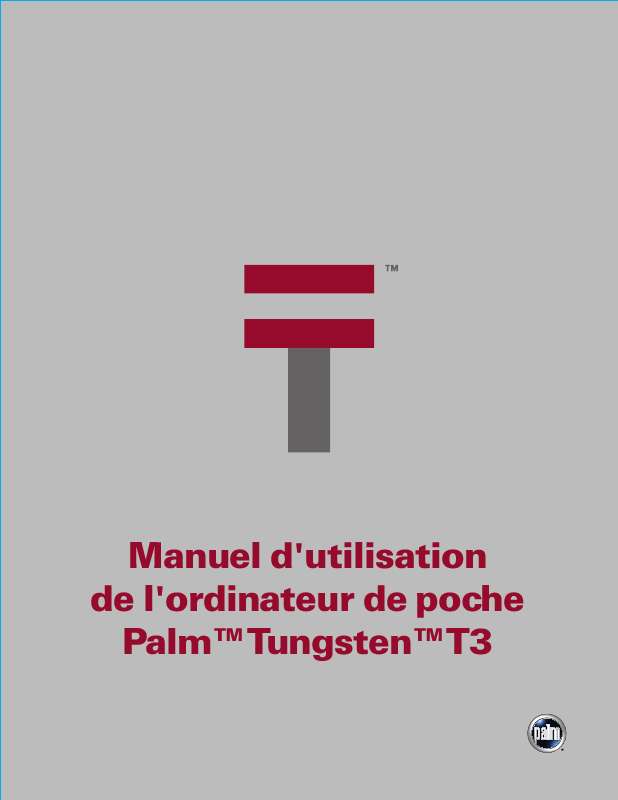 Guide utilisation PALM TUNGSTEN T3  de la marque PALM