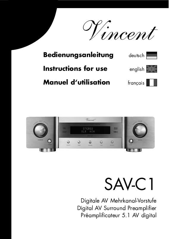 Guide utilisation  VINCENT SAV-C1  de la marque VINCENT