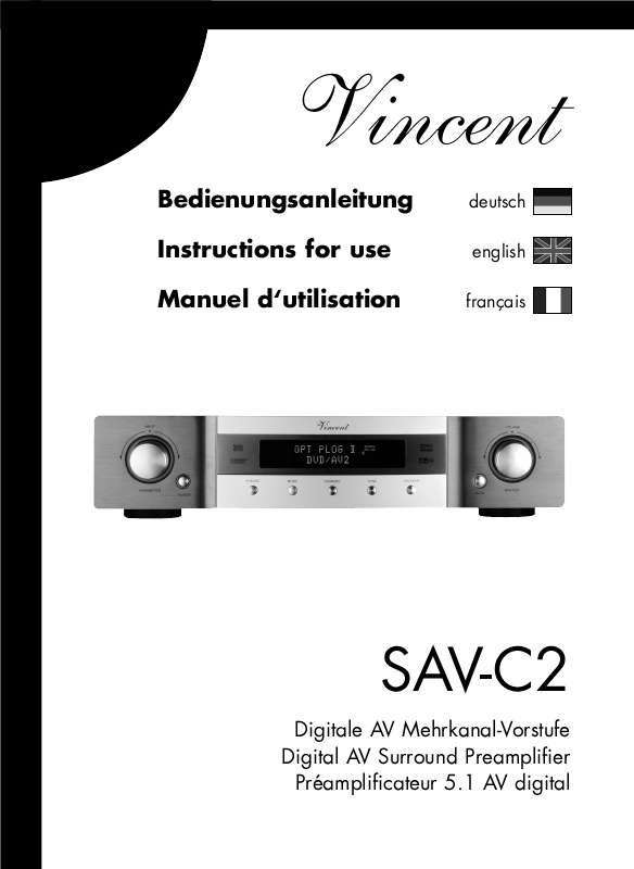 Guide utilisation  VINCENT SAV-C2  de la marque VINCENT