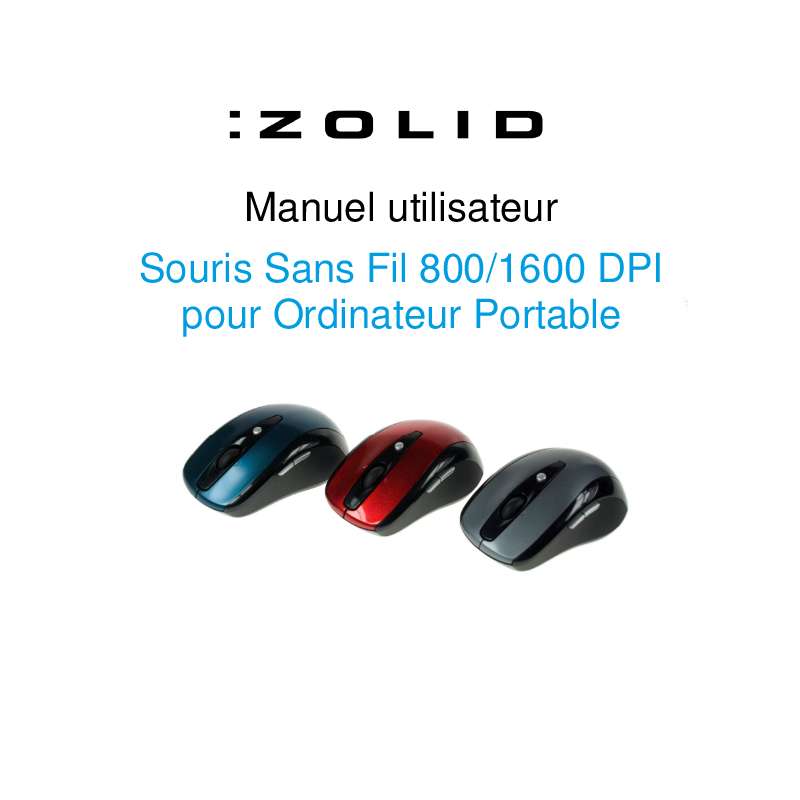 Guide utilisation  ZOLID SOURIS SANS FIL 1600 DPI  de la marque ZOLID