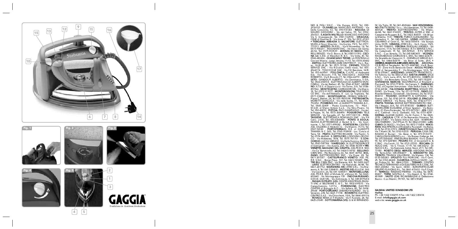 Guide utilisation GAGGIA STIRO GAGGIA CLASSIC de la marque GAGGIA