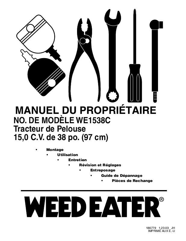 Guide utilisation  WEED EATER WE1538C  de la marque WEED EATER