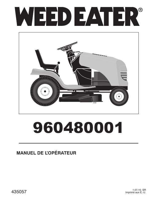 Guide utilisation  WEED EATER 960480001  de la marque WEED EATER