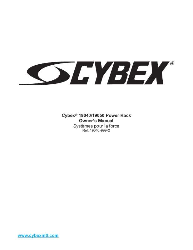 Guide utilisation  CYBEX INTERNATIONAL 19040_19050 POWERRACK  de la marque CYBEX INTERNATIONAL